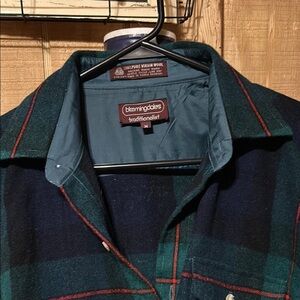 Bloomingdale's Green and Red Lightweight Shirt Jacket